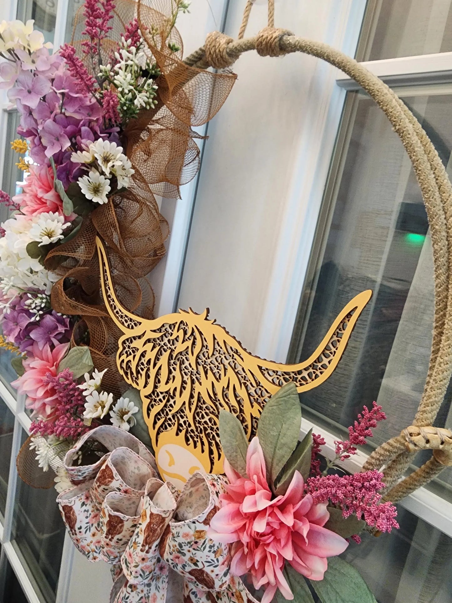 Country Cow Lasso Rope Wreath