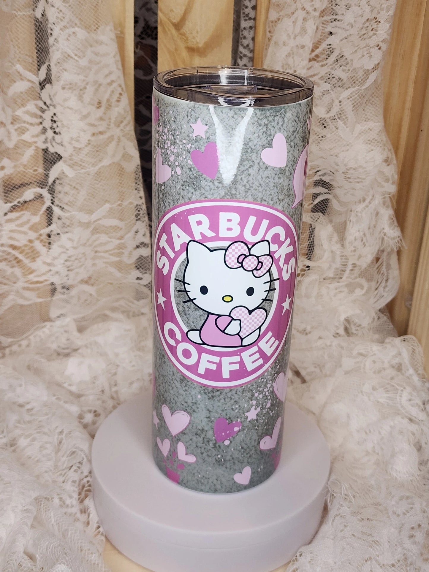 HK Kitty Hearts Tumbler 20oz