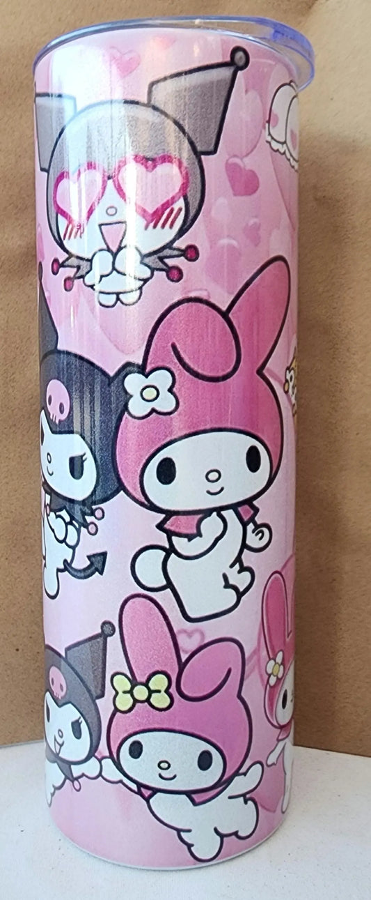 HK Kitty Sparkly Tumbler, 20oz