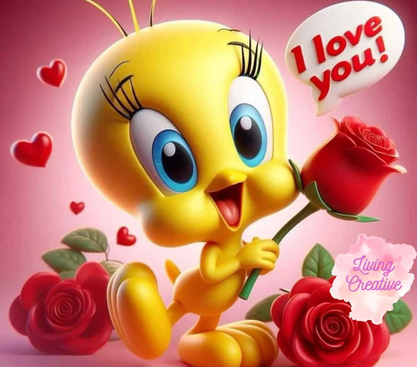 Tweety Bird Love Roses *20oz Tumbler Digital Image*