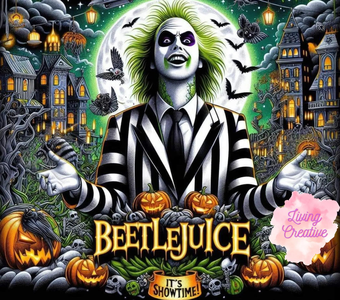 Beetle Juice Halloween *20oz Tumbler Digital Image*