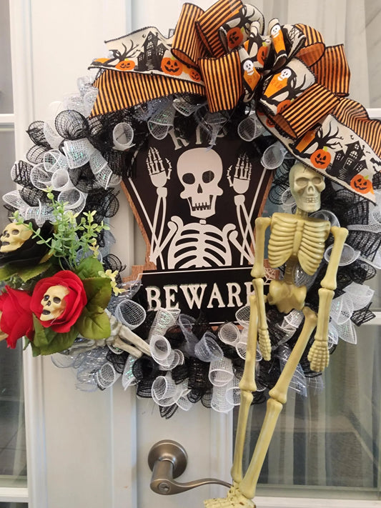 Halloween Skeleton Wreath