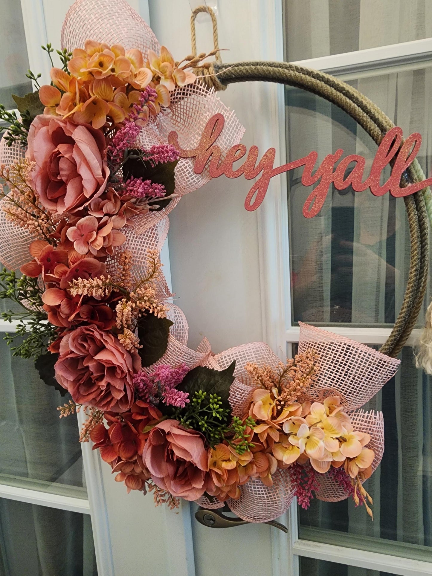 Country Rose Lasso Rope Wreath