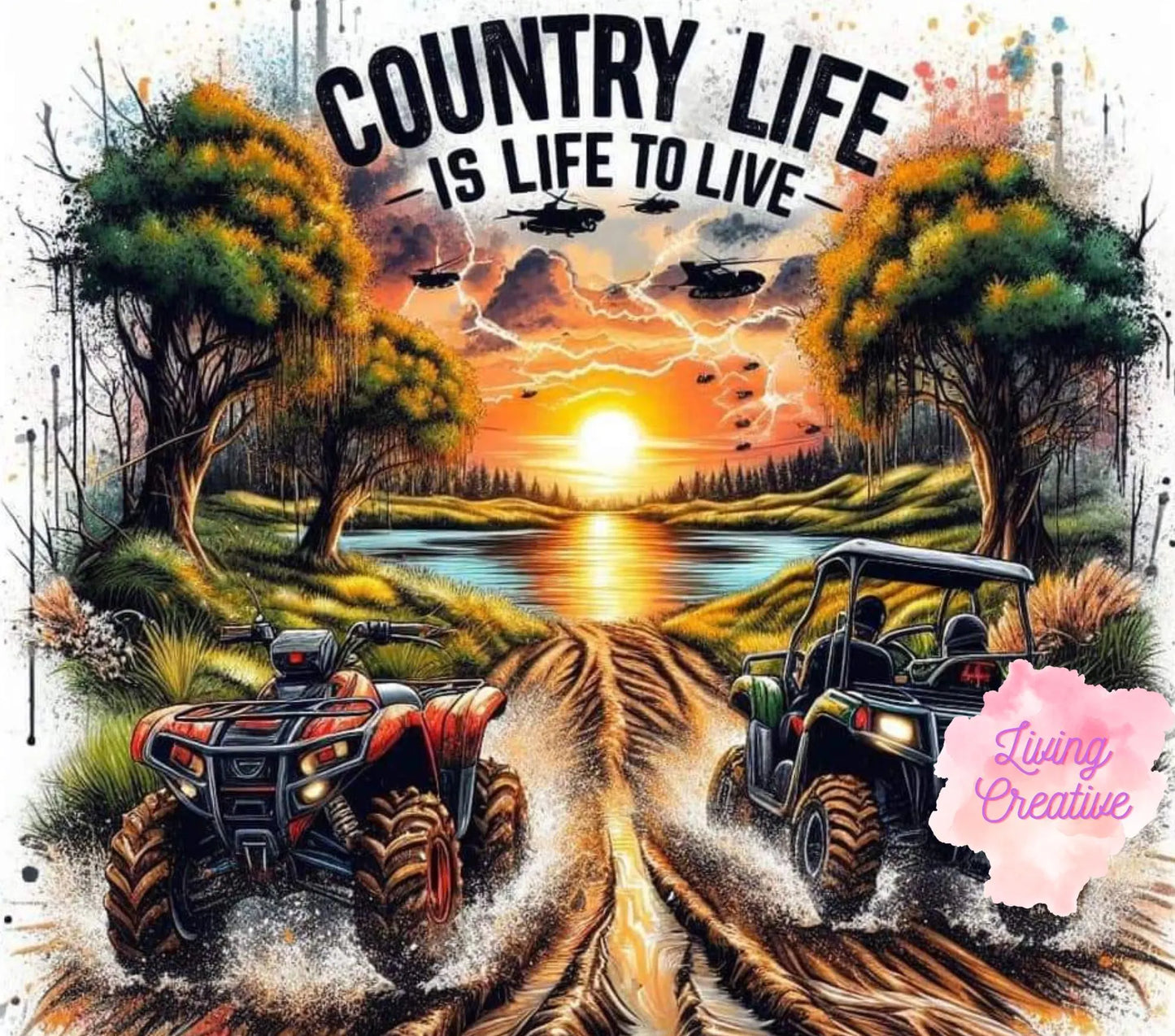 Country Life Mudding *20oz Tumbler Digital Image*