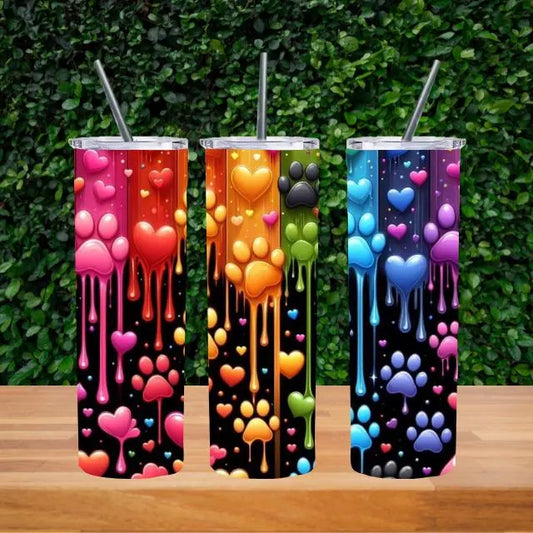 Paw Prints Rainbow *20oz Tumbler Digital Image*