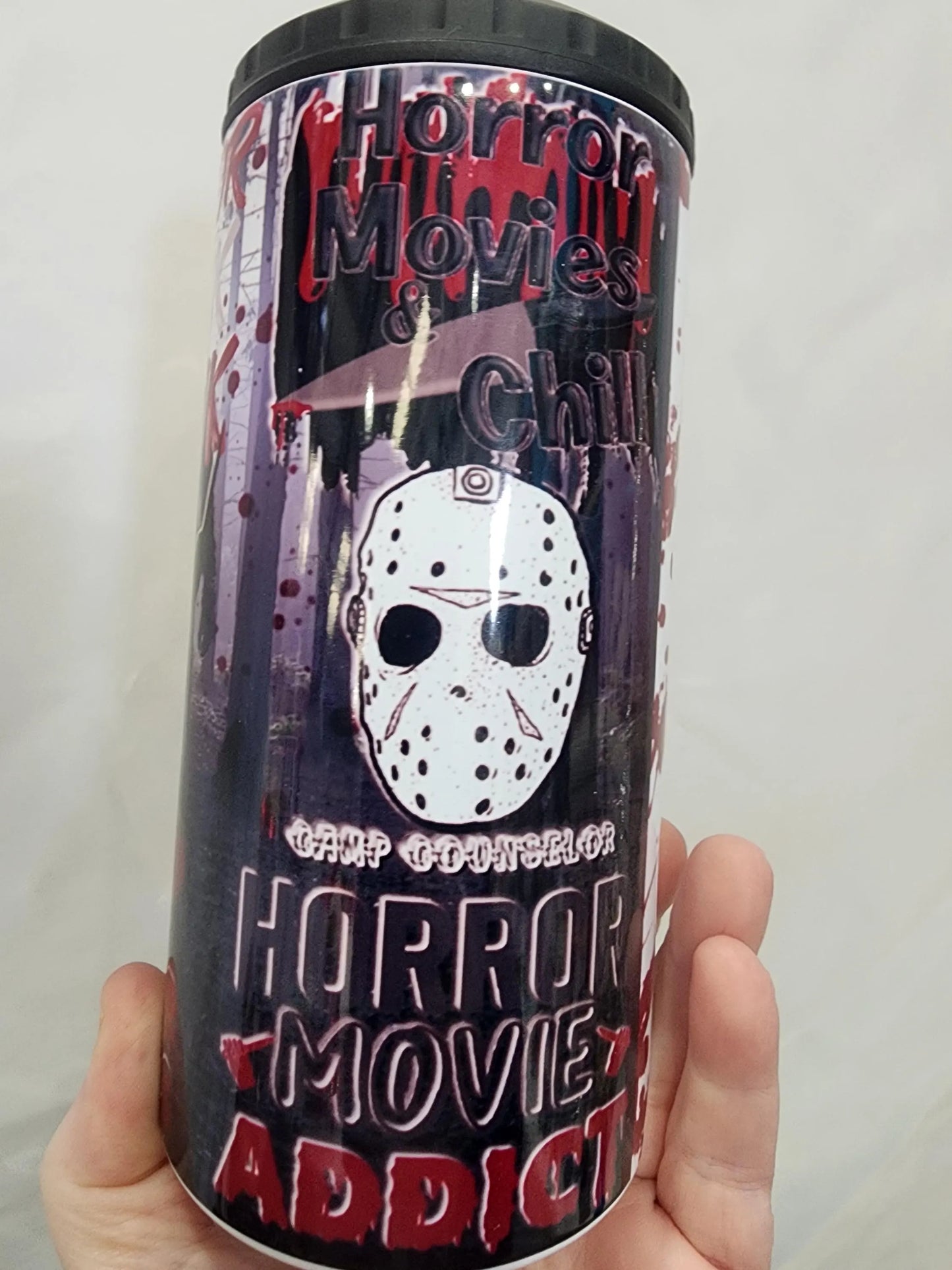 Horror Movie Addict 4in1 Can Cooler Tumbler