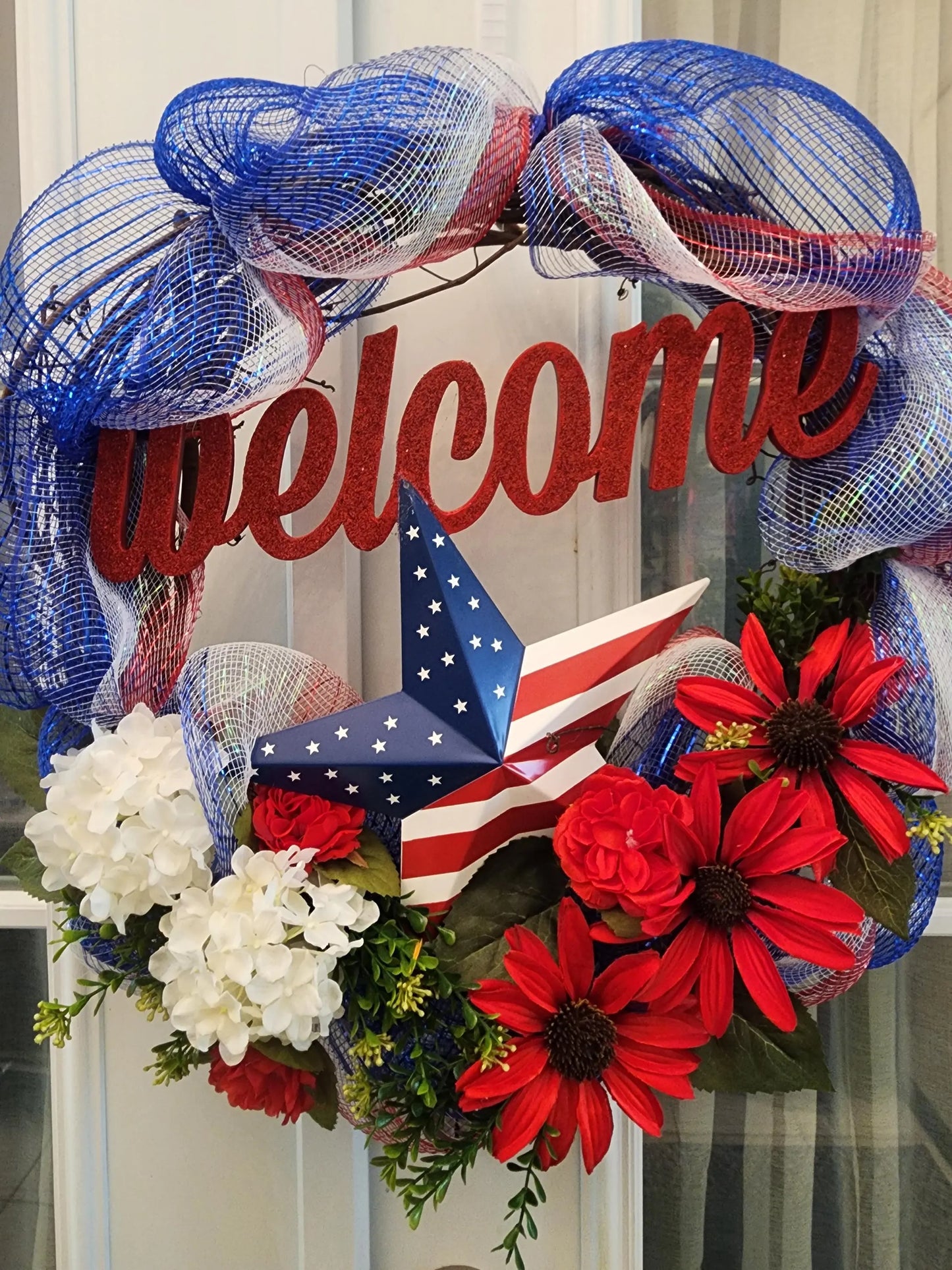 4th of July Welcome 18" Grapevine Wreath