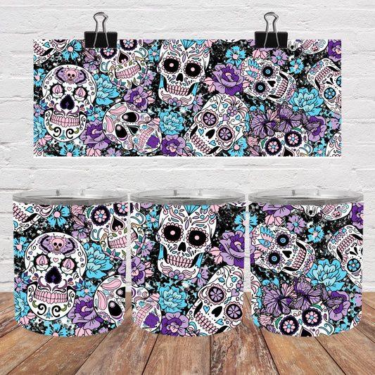 Floral Skulls *10oz LowBall Tumbler* Digital Image